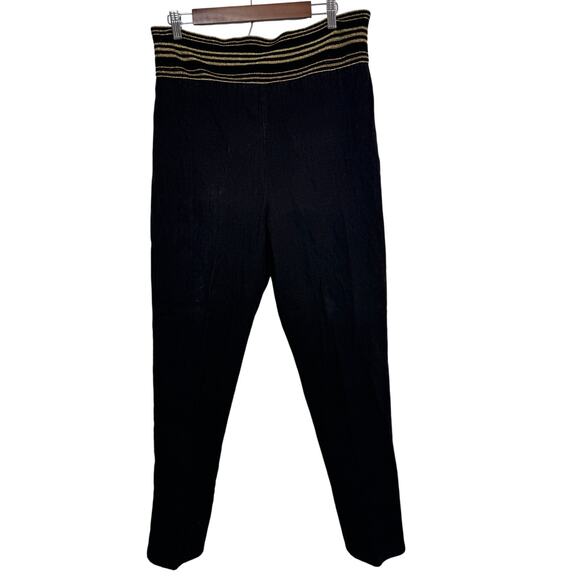 Vintage Blue Y2K High‎ Waist Gold Stripe Black Pants Women’s Size 7/8 Boho Chic - Picture 1 of 7